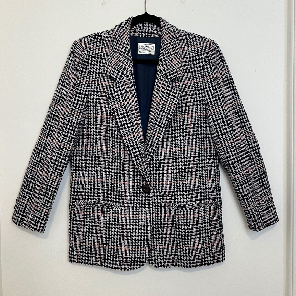 Vintage Pendleton Blazer Womens 10 Plaid Wool Smith College Tartan Made in USA